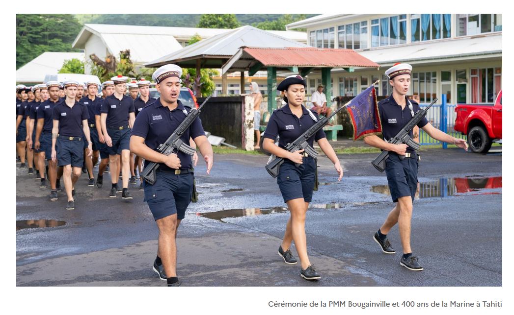Cérémonie de la PMM Bougainville et 400 ans de la Marine à Tahiti