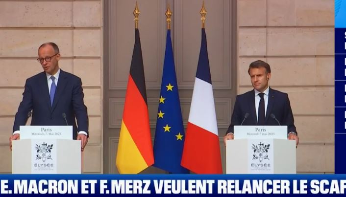 Le projet d&rsquo;avion de combat Scaf est mort? « Non, pas du tout », assure Emmanuel Macron après un entretien avec le chancelier allemand, Paris et Berlin vont travailler « sur plusieurs axes »
