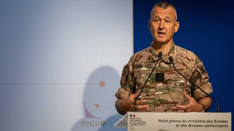 Damien Wallaert lors du point presse du ministère des Armées