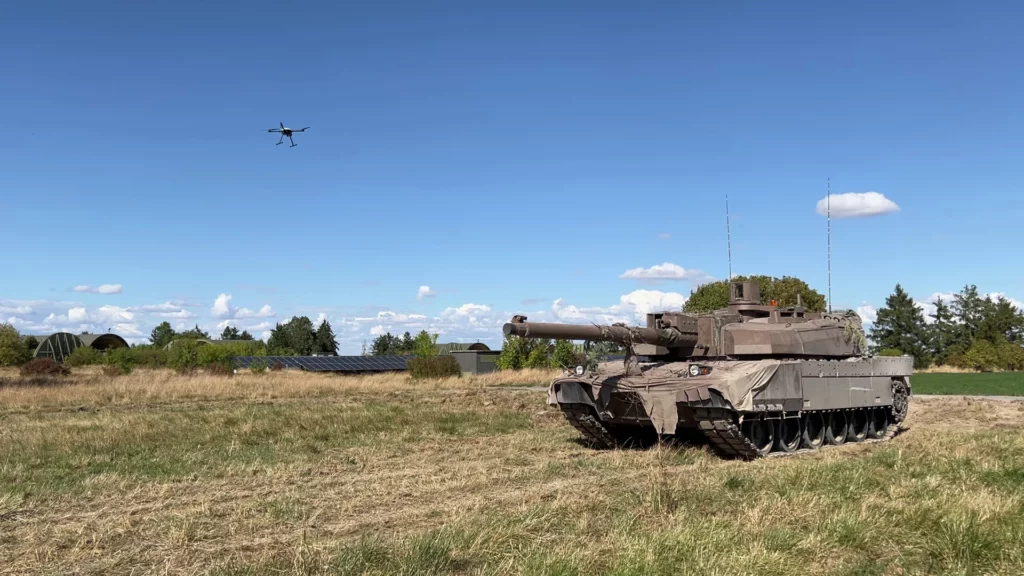 Exercice chars Leclerc drones